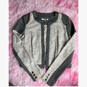 CAbi Two Toned Cardigan with Hidden Clasp